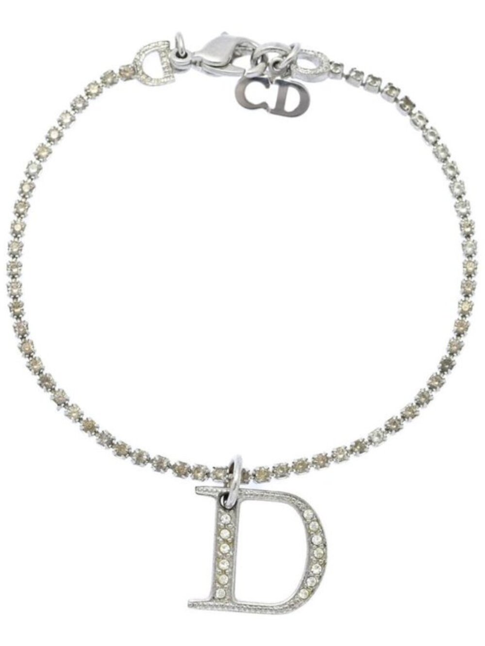 Dior Logo Rhinestone Costume Bracelet Alloy - Picture 1 of 5